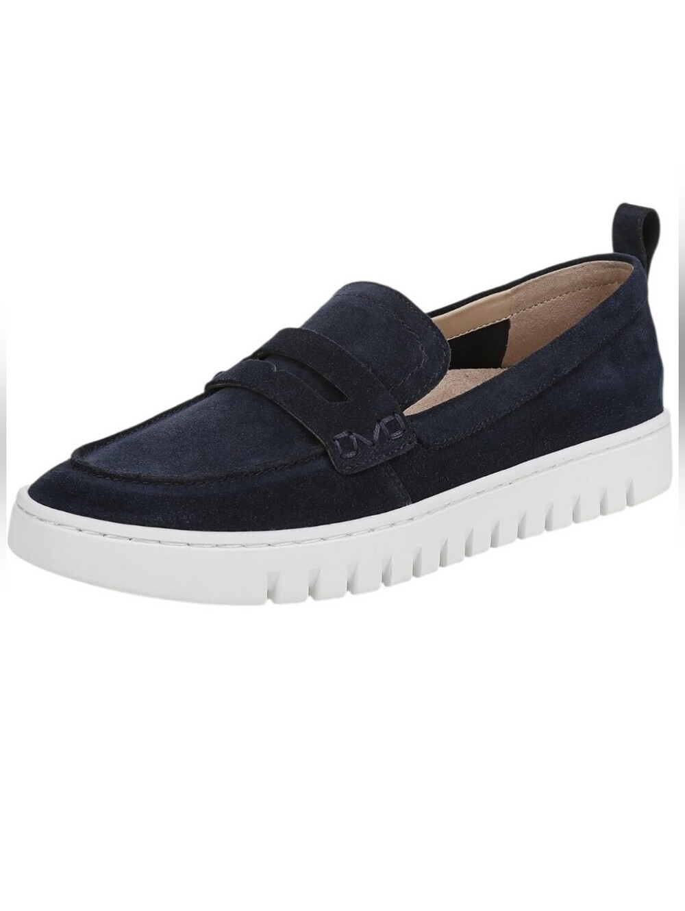Vionic Uptown Suede Loafers in Navy/White